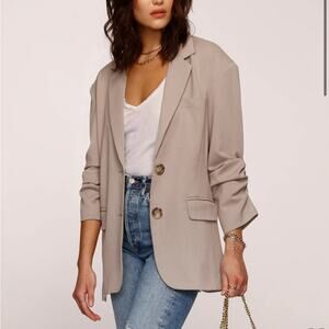 heartloom sawyer taupe truffle oversized boyfriend blazer jacket size small